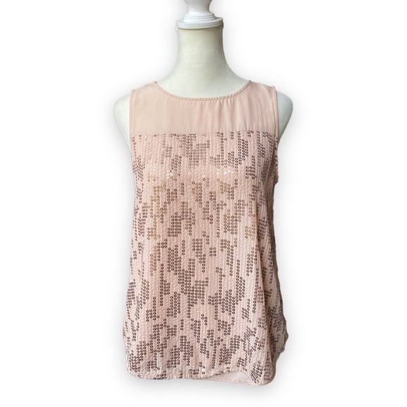 MICHAEL Stars Blush Pink Sequin Sleeveless Blouse - Picture 1 of 13